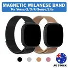 For Fitbit Versa/2/3/4/Lite/Sense Milanese Stainless Magnetic Watch Band Strap