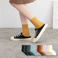 在飛比找蝦皮商城優惠-糖果純色條紋中筒襪 【K0155】CHEWCHEW 韓國襪子