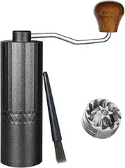 RSNMocha Manual Coffee Grinder, Hand Coffee Grinder with Adjustable Conical Burr - Portable, 25g Capacity for Espresso, French Press, and More (Black, L: 156MM - W: 50MM)
