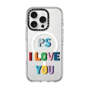 iPhone 16 Pro Clear Case MagSafe Compatible PS I Love You Rainbow Shadow Transparent