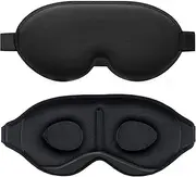 LYSAIMG 3D Sleep Mask,100% Light Blocking Comfortable Eye Mask,Contoured Cup Eye Mask,with Adjustable Strap,Breathable & Soft Ideal for Night Sleeping,Traveling,Shift Work (Black)