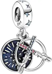 [Lkwidi] Lightsiber Dangle Charm 925 Sterling Silver Pendant,Jewelry Beads Gifts for Women Bracelet&Necklace A0024, Sterling Silver, Cubic Zirconia