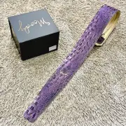 Moody 2.5 Faux Gator Leather Backed Guitar Strap - Purple/Cream Standard