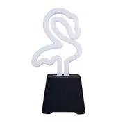 Art + Tech Neon Light Speaker Flamingo LED Bluetooth Mini 10.2x19.8cm Pink