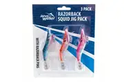 3 Pack of Size 3.0 Jarvis Walker Razorback Squid Jig Lures