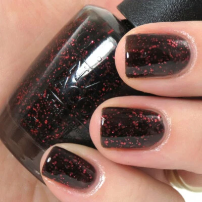 OPI Today I Accomplished Zero C17 Coca-Cola Coke Black Creme Glitter Nail Polish