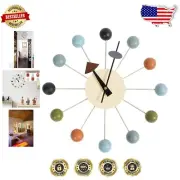 Luxury Silent Wall Clock - 12.99 Inch Multicolor Ball Design for Home Decor