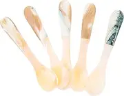 CONGARTENO 5Pcs Ice Dessert Spoon Stylish Stirring Spoons for Tableware for Home Use Coffee Tea and Cocktails Elegant Shell Handle