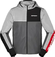 Spidi Hoodie Net, textile jacket , color: Light Grey/Grey/Red , size: XL