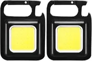 LED Keychain Light, 800Lumens Bright USB Rechargeable Mini Torch COB Flashlights 3 Modes Keychain Flashlight Waterproof Pocket Light Camping Light with Bottle Opener for Walking Fishing Camping (2Pcs)