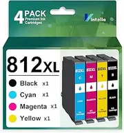 Vintella 812XL Ink Cartridge Replacement for Epson 812 Ink Cartridges Combo Pack 812XL T812 for Workforce Pro WF-3820 WF-3825 WF-4830 WF-4835 WF-7830 WF-7840 WF-7845 Printer (4 Pack)