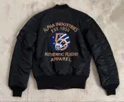 Alpha Ma-1 Flight Jacket 5Th Air Force Patch Xs