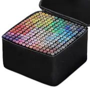 Alcohol Felt Pen Set - 30/40/60/80 Color Markers - Dual Brush - Manga Sketching Art School Supplies 48pcs