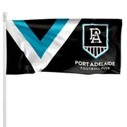 AFL Pole Flag - Port Adelaide Power - 90cm x 180cm - Steel Eyelet For Hanging