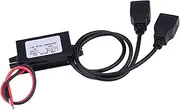 Oreilet 12V to 5V 3A Converter, Efficient Dual USB Adapter Converter Module, DC to DC Reduced Voltage Regulator Step Down Power Adapter for Car Motorcycle Phone Charge