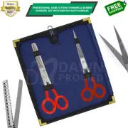 Supercut Hair Cutting Barber Shear & Thinning Scissor Set With Red PVC German Gr