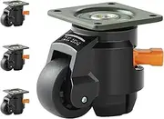 VEVOR Leveling Casters, Set of 4, 500 kg Total Load Capacity, 50.8 mm, Heavy Duty with Upgraded Handle Design, 360 Degree Swivel Caster Wheels, Adjustable Casters with Feet for Workbench, Machine