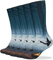 [NQHJT] Witch of The Forest Socks for Women Men Breathable Boot Socks Warm Calf Socks for Hiking Work, Style, One Size, Style, One size