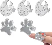 Nail Art Palette Ring - Small Paint Palette Finger Rings 5x - Stainless Steel Nail Art Supplies, Manicure Display Plate in Cat Claw & Round Shape