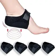 Premium Adjustable Heel Cups for Plantar Fasciitis Relief - Set of 4 Black Heel Protectors for Heel Pain, Achilles Tendinitis, and Heel Spur - Effective Heel Pads for Instant Comfort