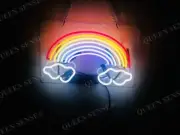 Clouds Rainbow Acrylic 14" Neon Light Sign Lamp Bedroom Party Club Real Glass