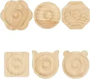 Beebeecraft 6Pcs 6 Styles Bracelet Making Bead Tray Square Round Flower Octagon Bear Cat Shape Wooden Bracelet Bead Design Board Jewelry Organizer Tray Mats for Jewelry Making DIY Crafts