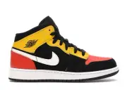 Jordan 1 Mid Black Amarillo Team Orange (GS) BQ6931-087 Size 4y New