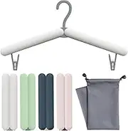 4-Pack Foldable Travel Hangers, Portable Lightweight and Durable Collapsible Hanger with Clips for Clothes and Socks
