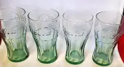 Collectible Coke Cola Glasses Light Green, Set Of 4 New Condition Coke Tumblers