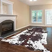 coffinsea Large Cowhide Rug 10x8 Ft Washable Cow Rugs Durable Cow Hide Rugs for Living Room Bedroom Dining Room Home Office Brown Animal Cow Print Rug Western Rugs for Home Decor