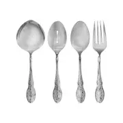 Pioneer Woman Mazie 4-Piece Serve Utensils Set Stainless Steel Silver Color NIB