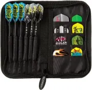 Casemaster Deluxe Nylon Dart Case for Steel and Soft Tip Darts, Holds 6 Darts
