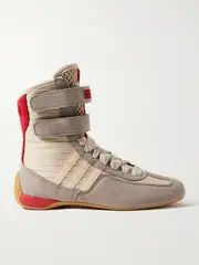[Stella McCartney] Stella McCartney - Rasant 2.0 Vegan And Mesh-trimmed Canvas High-top Sneakers - Beige - UK 7.5 UK 7.5 Neutrals