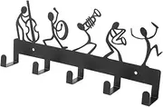 MUELODSIC Wall Mounted Key Hook Rack Cast Iron Coat Racks with Hooks Musical Design Key Holder for Entryway and Hallway Organization Easy to Install for Cottage Decor