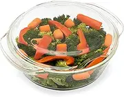 Microwave Glass Food Steamer, Microwave Vegetable Steamer, 100% Glass, Oven Safe Too | Plastic free, BPA free, silicone free