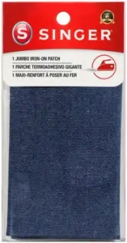 6 Pack Singer Iron-On Jumbo Patch 8"X10" 1/Pkg-Denim 00098