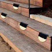 4pcs Stairs Step Fence Lamp Durable Small Solar Deck Waterproof Outdoor Lights