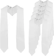UIALECG 6 Pieces Unisex Graduation Stole Blank Graduation Sash Plain Grad Stole, 72 Inches