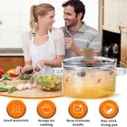 Glass Cooking Pot with Lid 1.6L/54oz Heat Resistant Glass Saucepan with MauCj