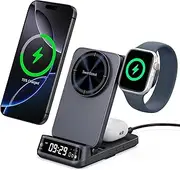 SwanScout 708M Wireless Charger for Apple, Mag-Safe Charger Station for iPhone 16/15/14/13/12, Apple Watch Ultra 2/10/9/8/7, AirPods Pro/4/3 (No Adapter)