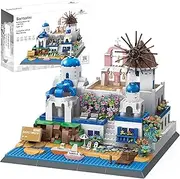 Apostrophe Games Santorini Island Building Block Set - 1372 Pieces - Model Building Blocks for Adults and Children - Greece Architecture Construction Kit Famous Landmark Series