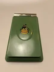Vintage MCM metal Memo Pad Green Victorian