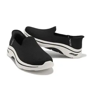 Skechers 休閒鞋 Go Walk Arch Fit 2.0 Slip-Ins 女鞋 寬楦 黑白 套入式 懶人鞋 125315WBKW