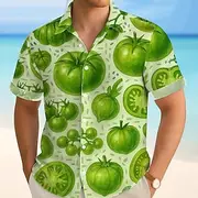 Men's Fruit Tropical Banana Summer Hawaiian Shirt Button Up Shirt Aloha Shirt Short Sleeve Hawaiian Vacation Beach Wear Summer Spring Turndown 3D Print Collare
