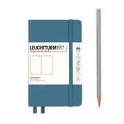 Hardcover Plain Pocket Notebook, 187 Page (Stone Blue) - A6