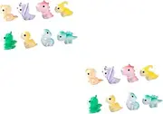 Garneck 2sets 8pcs Mini Dinosaur Figurines Cartoon Resin Models for Micro Landscape Aquarium Miniature Garden Decor Cute Dinosaur Ornaments for Terrarium and Home Decoration 8pcs*2