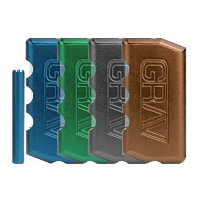 GRAV Aluminum Dugout One Hitter Taster Pipe, Grinder & Carry Case *SHIPS ASAP*
