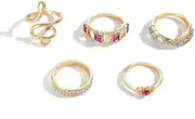[Generic] Gold Stackable Knuckle Ring Set for Women Dainty Twist Cross Sanke Rings Vintage Joint Finger Rings Pack Jewelry