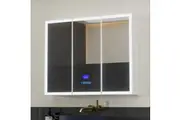 Bathroom Mirror Cabinet LED Light 900x720mm Medicine Wall Storage