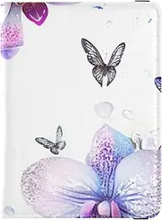 [Amooorous] Chic Orchid Flower Purple Leather decorative waterproof passport holder Vaccine Case Protector Cover Passport Case Waterproof, chic Orchid flower purple, 1 size